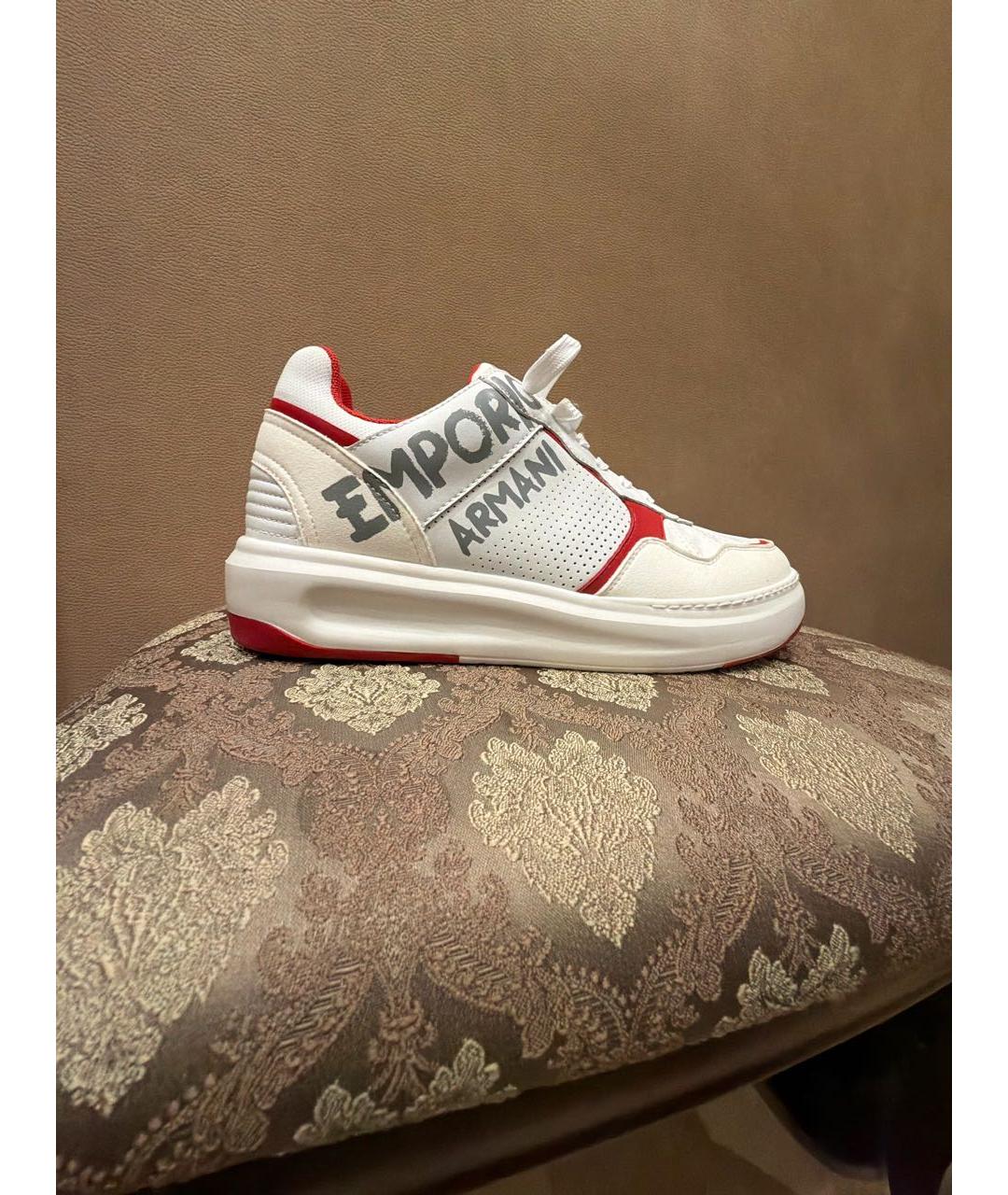 EMPORIO ARMANI Белые кожаные кеды, фото 8