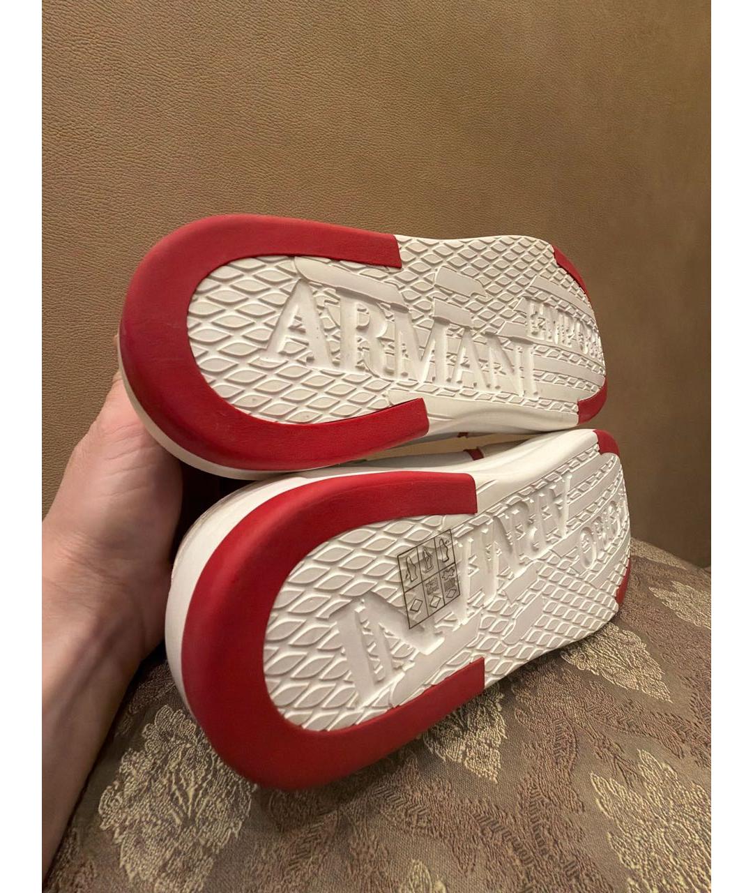 EMPORIO ARMANI Белые кожаные кеды, фото 6