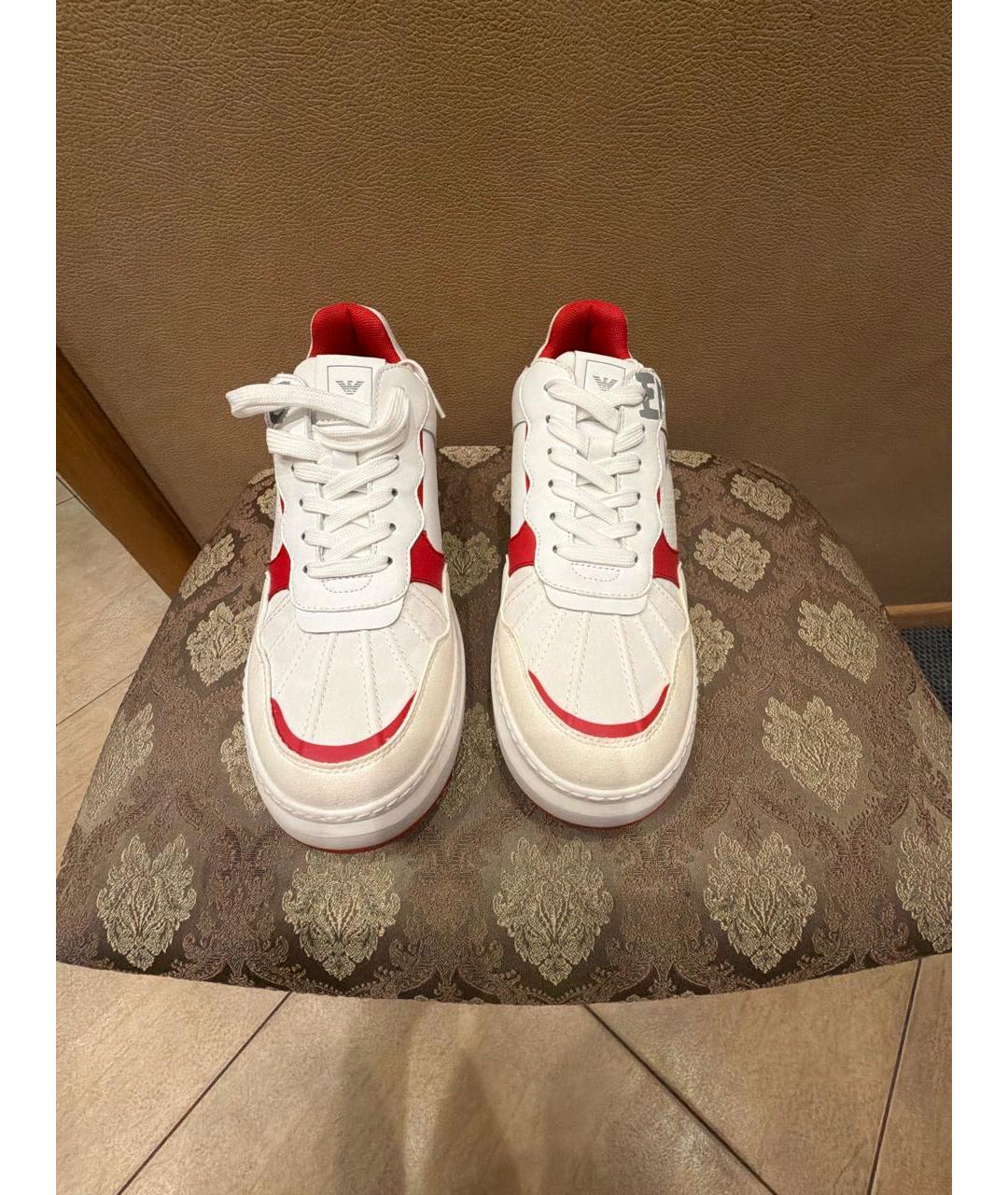 EMPORIO ARMANI Белые кожаные кеды, фото 2