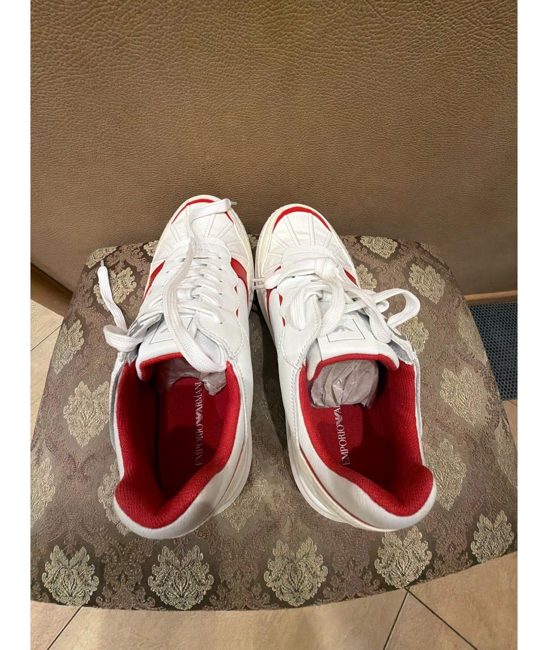 EMPORIO ARMANI Белые кожаные кеды, фото 3