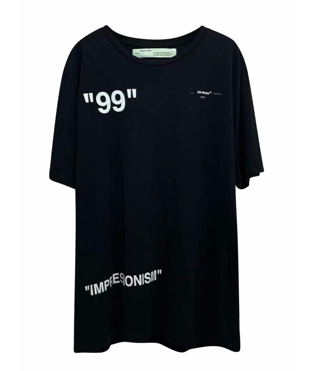 OFF-WHITE Черная хлопковая футболка, фото 1