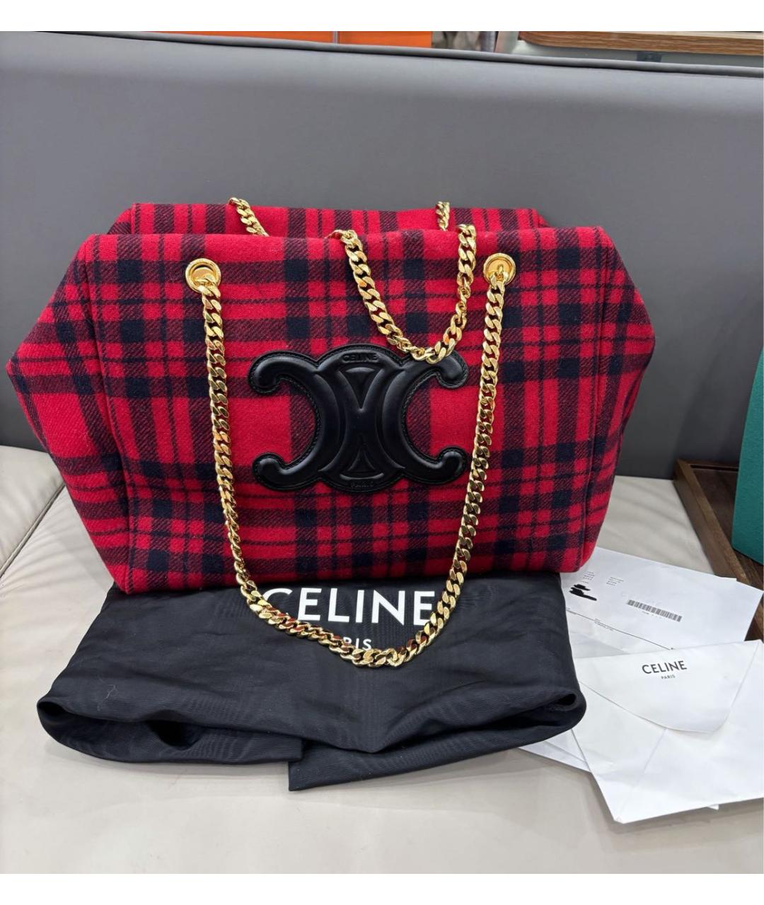 CELINE Красная сумка через плечо, фото 9