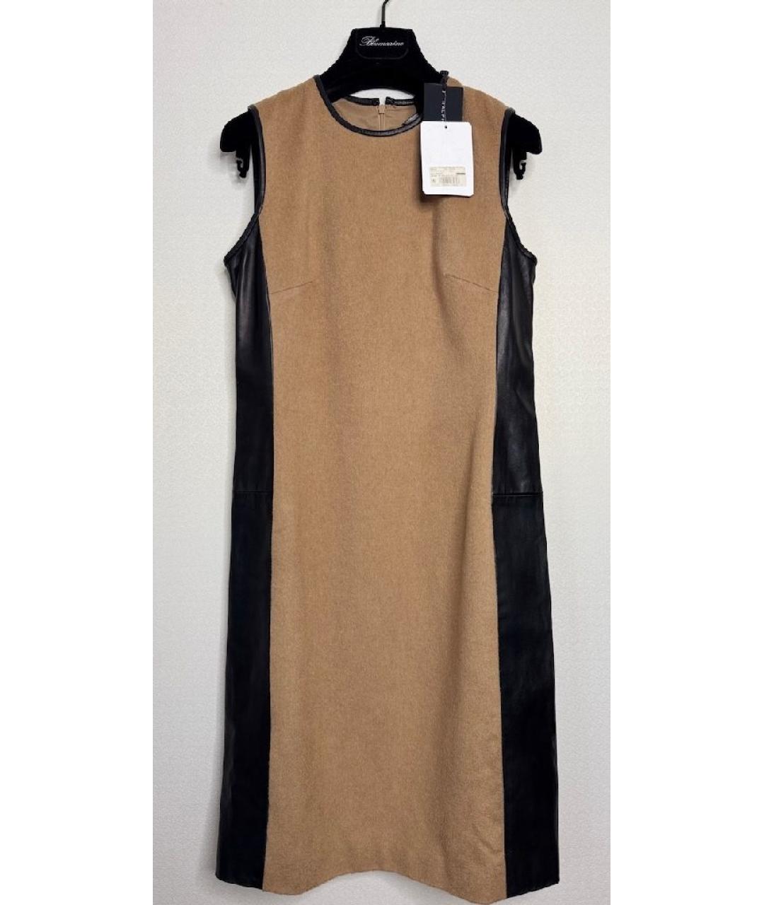 RALPH LAUREN Бежевое шерстяное повседневное платье, фото 8