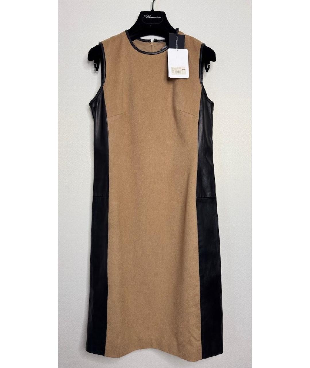 RALPH LAUREN Бежевое шерстяное повседневное платье, фото 10