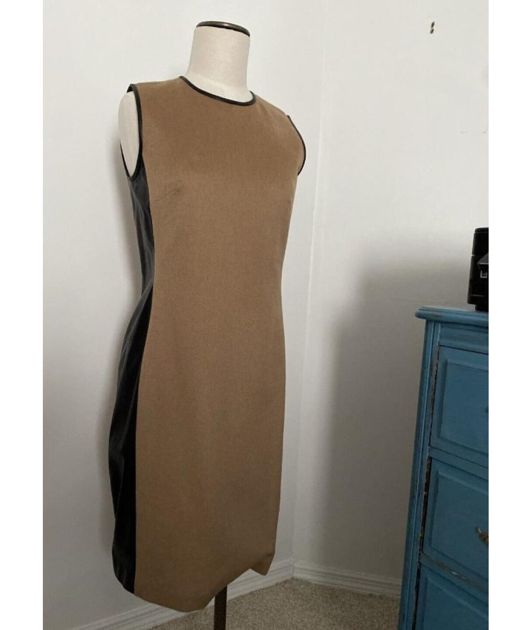 RALPH LAUREN Бежевое шерстяное повседневное платье, фото 2