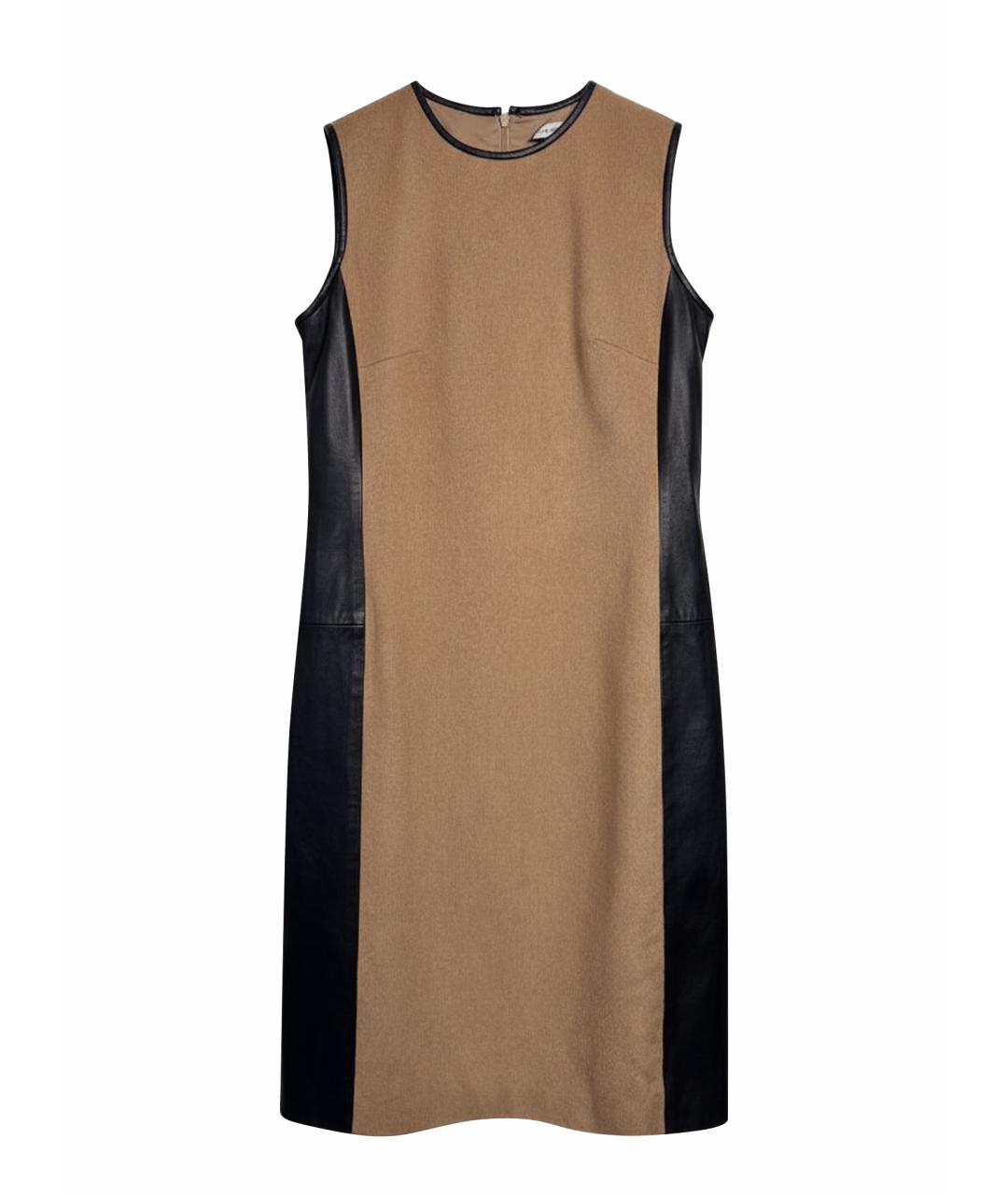 RALPH LAUREN Бежевое шерстяное повседневное платье, фото 1