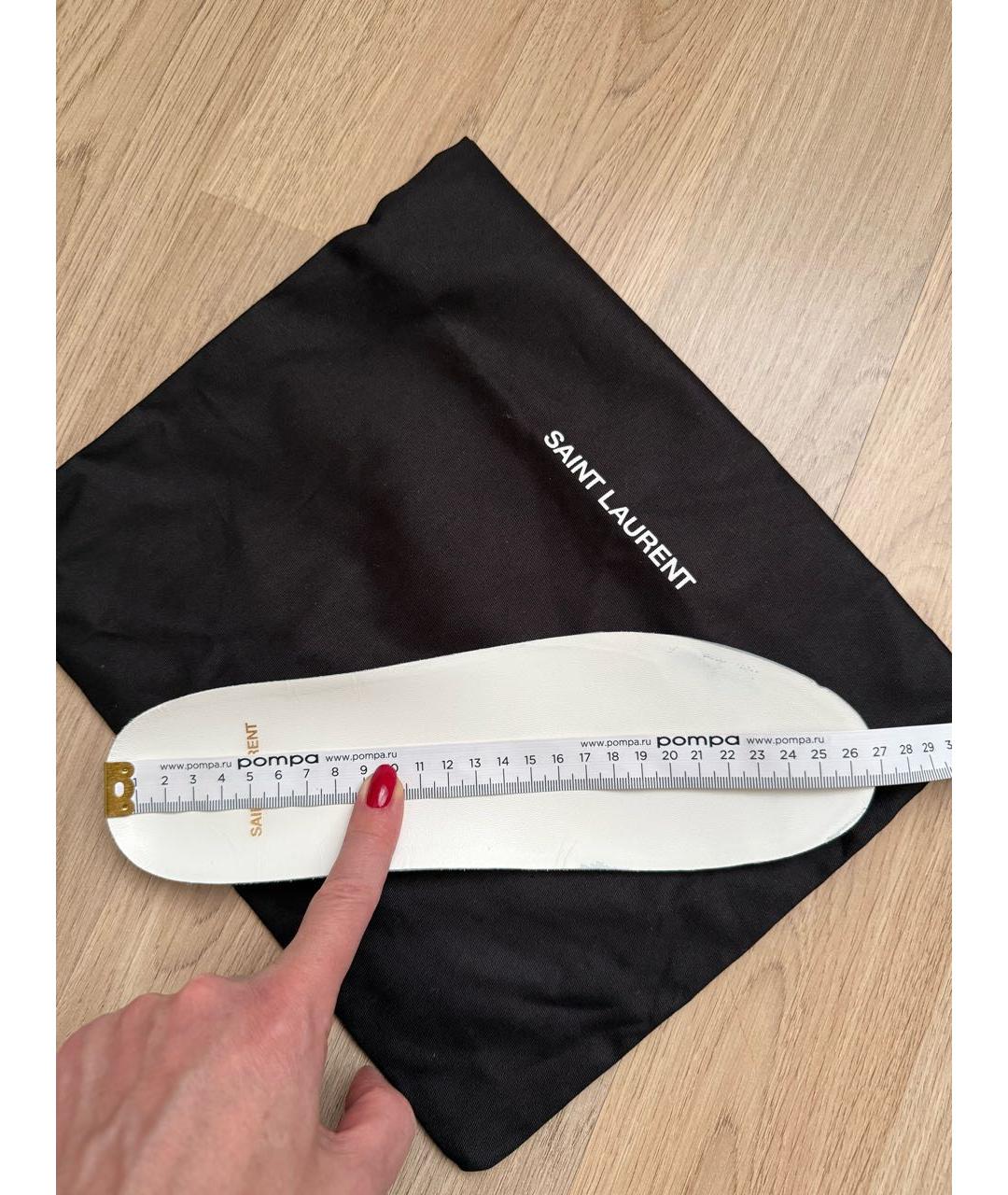 SAINT LAURENT Белые кожаные низкие кроссовки / кеды, фото 8