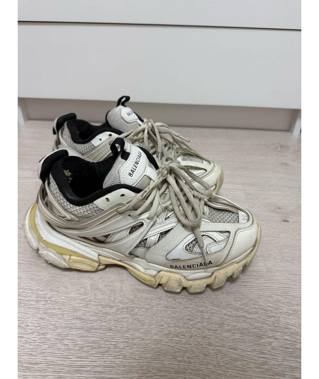 BALENCIAGA Белые кожаные кроссовки, фото 7