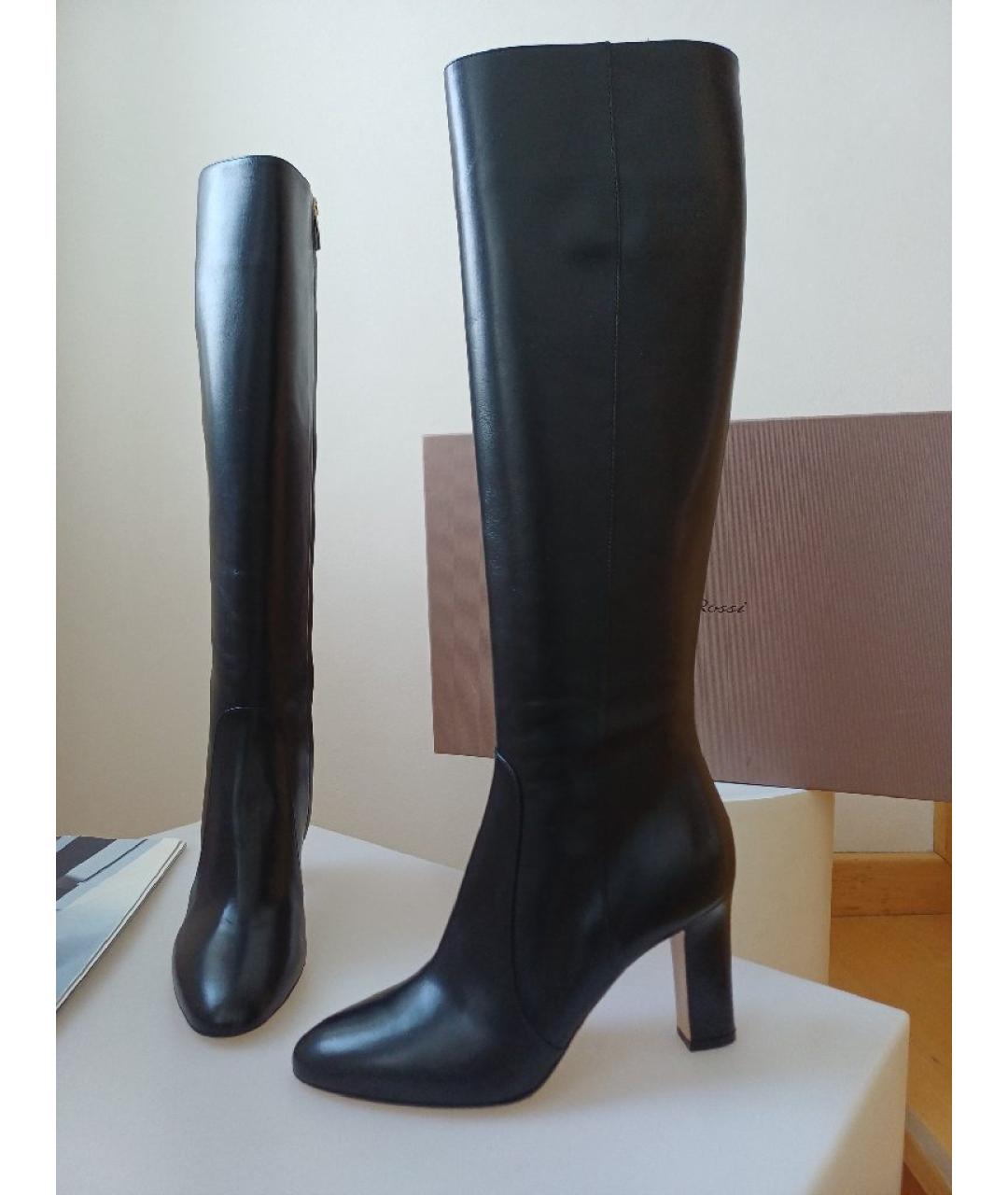 GIANVITO ROSSI Черные кожаные сапоги, фото 3