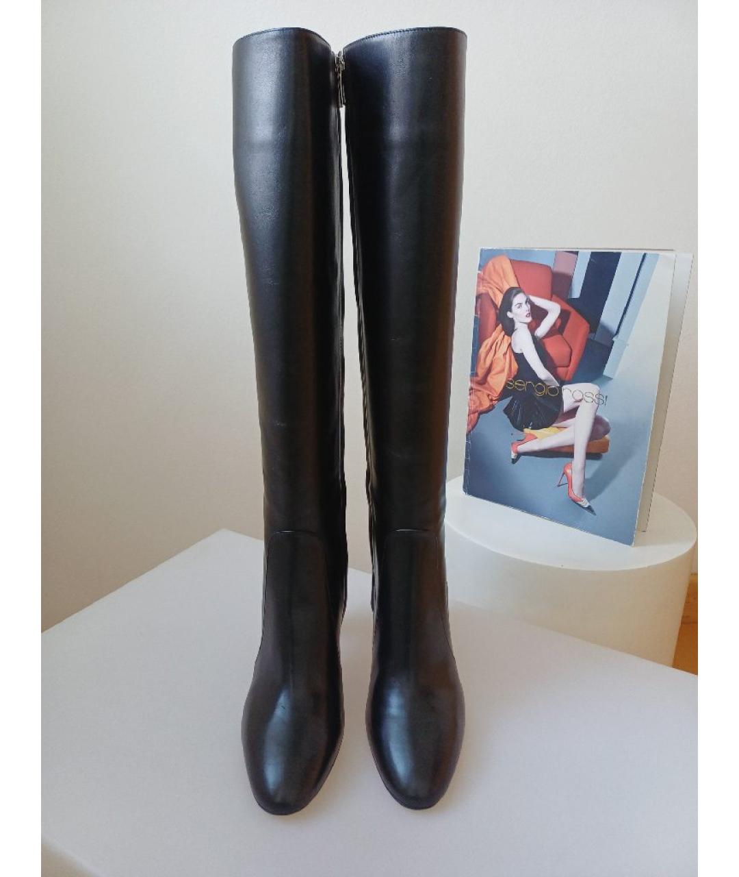 GIANVITO ROSSI Черные кожаные сапоги, фото 6