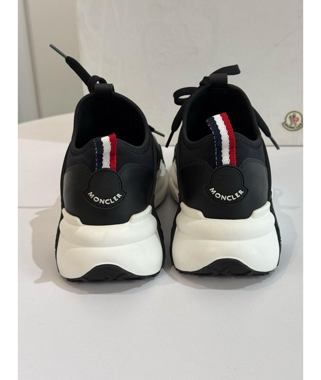 MONCLER Черные низкие кроссовки / кеды, фото 4