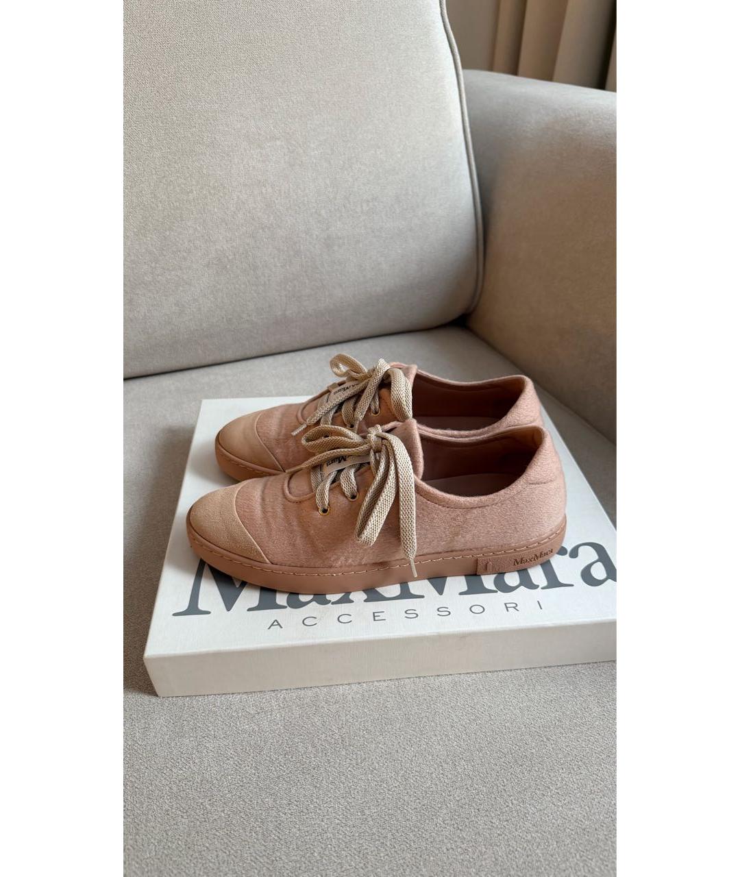 MAX MARA Розовые замшевые кеды, фото 9