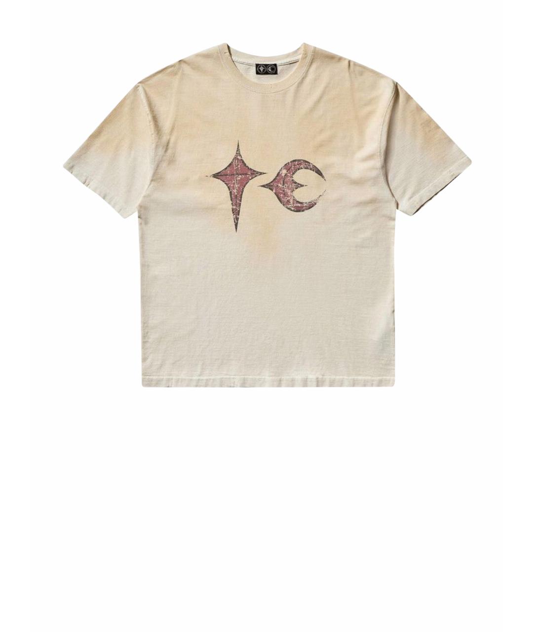 THUG CLUB Бежевая хлопковая футболка, фото 1