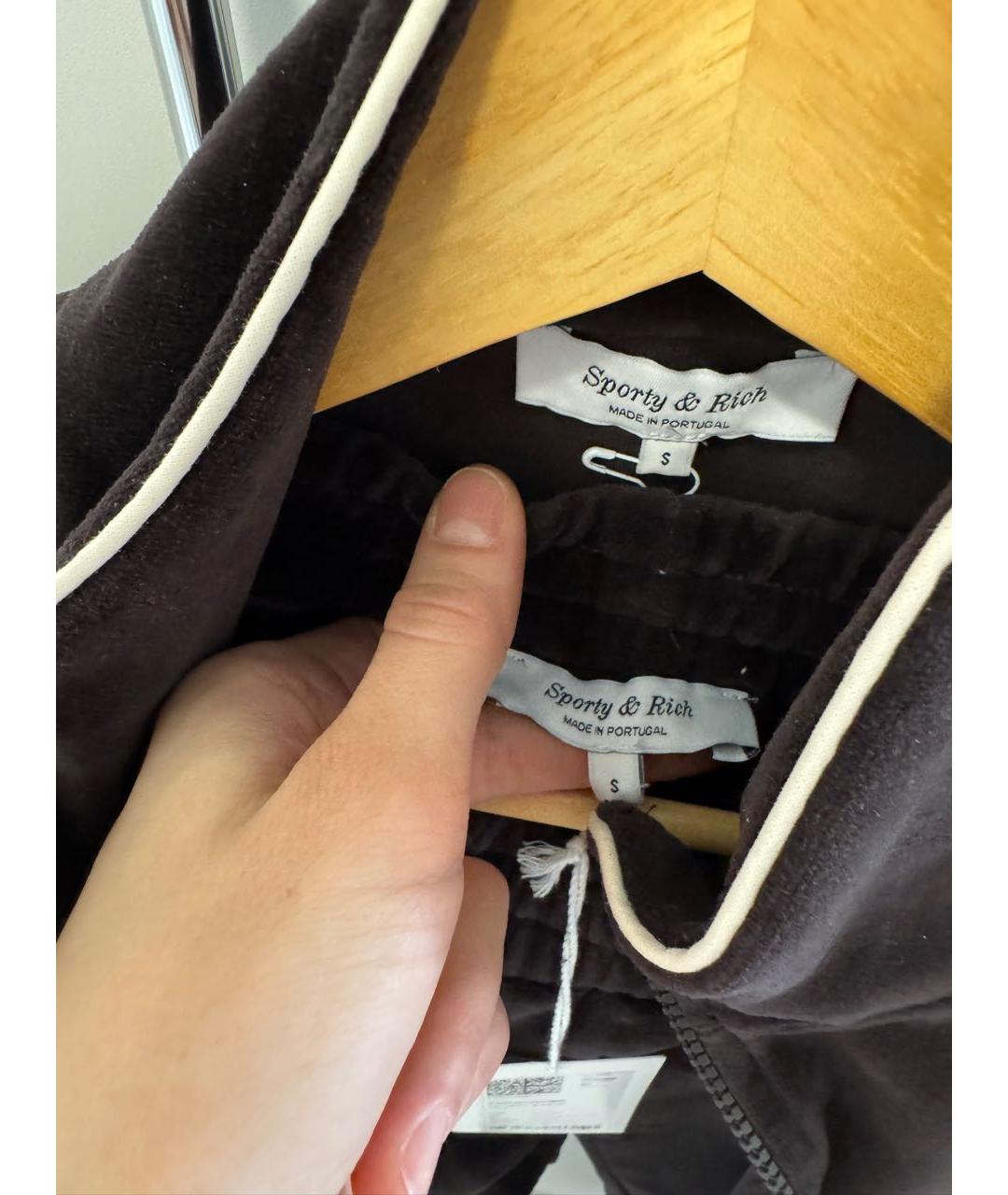 SPORTY AND RICH Коричневый хлопковый костюм с брюками, фото 3