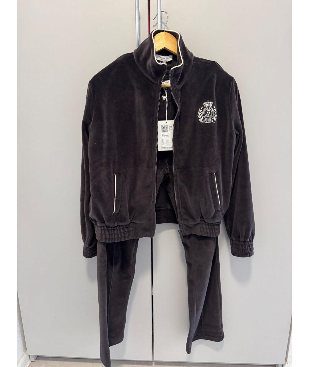 SPORTY AND RICH Коричневый хлопковый костюм с брюками, фото 4