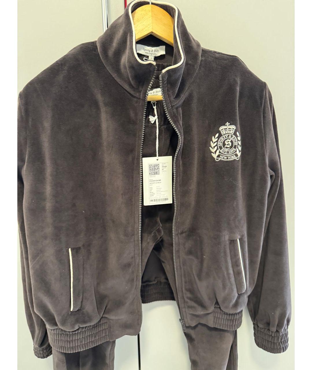 SPORTY AND RICH Коричневый хлопковый костюм с брюками, фото 2