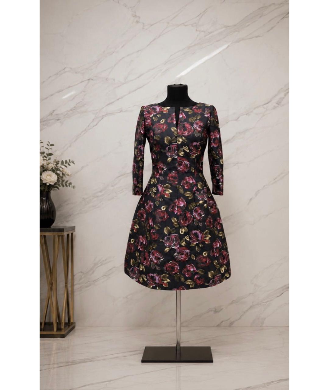 OSCAR DE LA RENTA Мульти шелковое коктейльное платье, фото 6