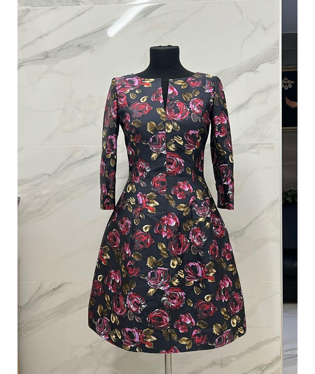 OSCAR DE LA RENTA Мульти шелковое коктейльное платье, фото 6