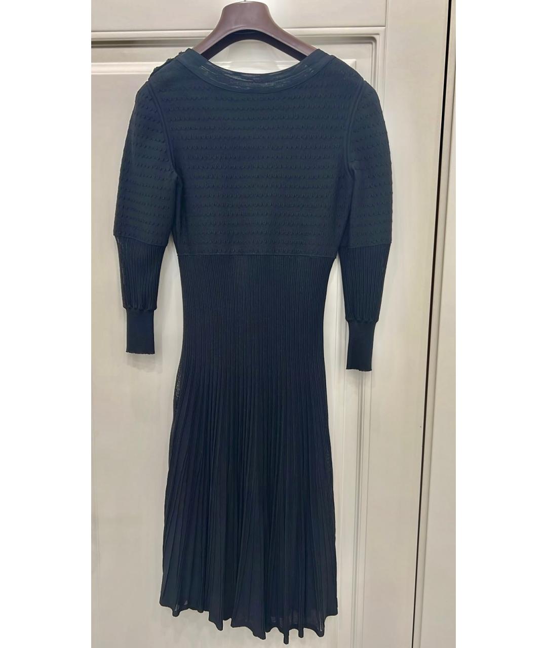 CHANEL Черное вискозное повседневное платье, фото 2