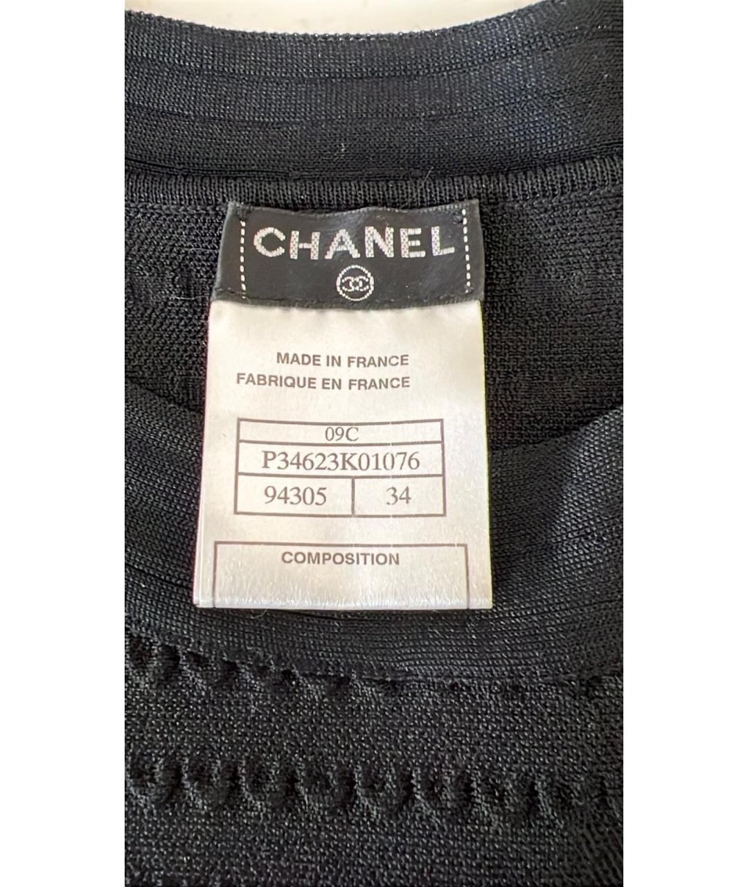 CHANEL Черное вискозное повседневное платье, фото 7