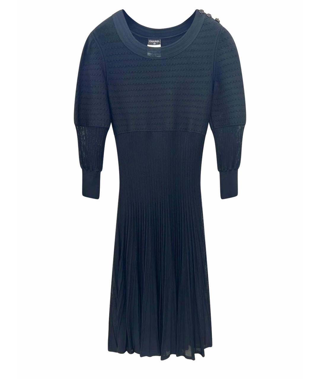 CHANEL Черное вискозное повседневное платье, фото 1