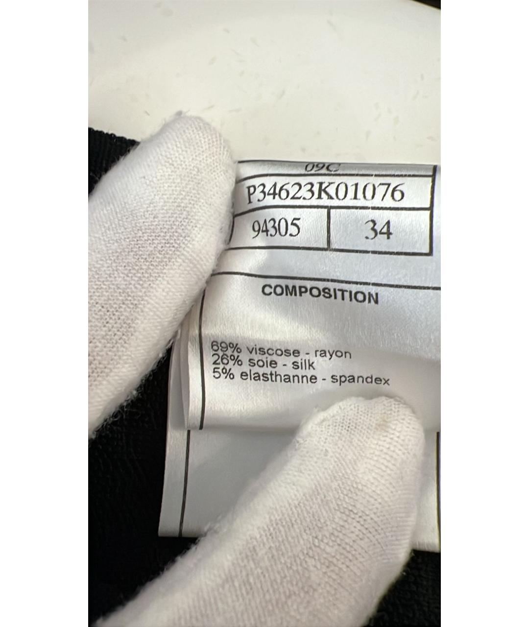 CHANEL Черное вискозное повседневное платье, фото 6