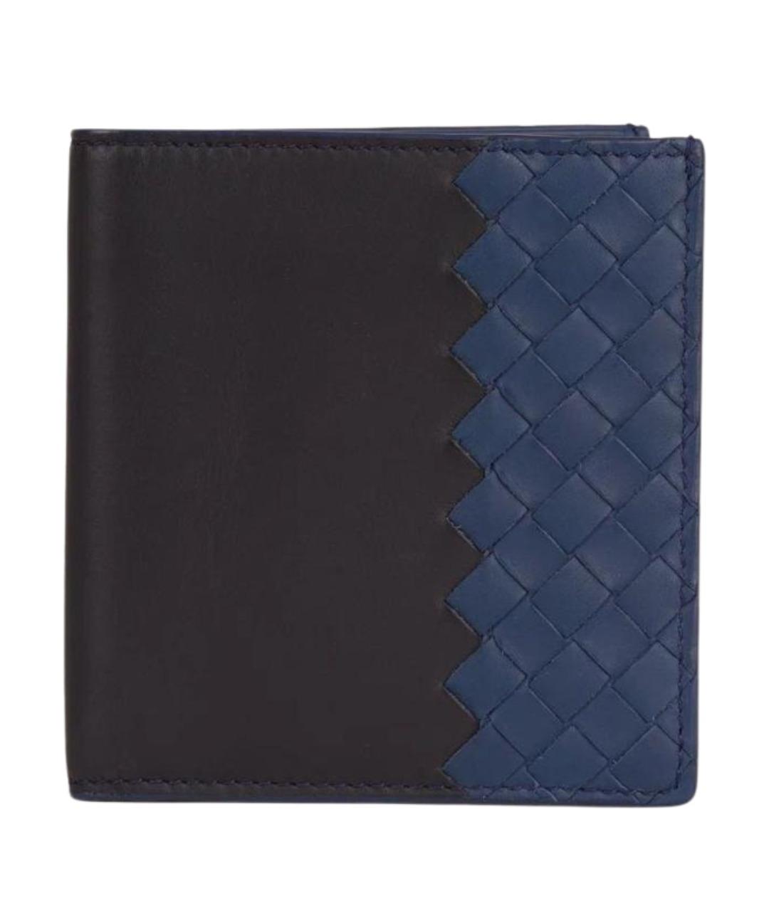 BOTTEGA VENETA Темно-синий кожаный кошелек, фото 1