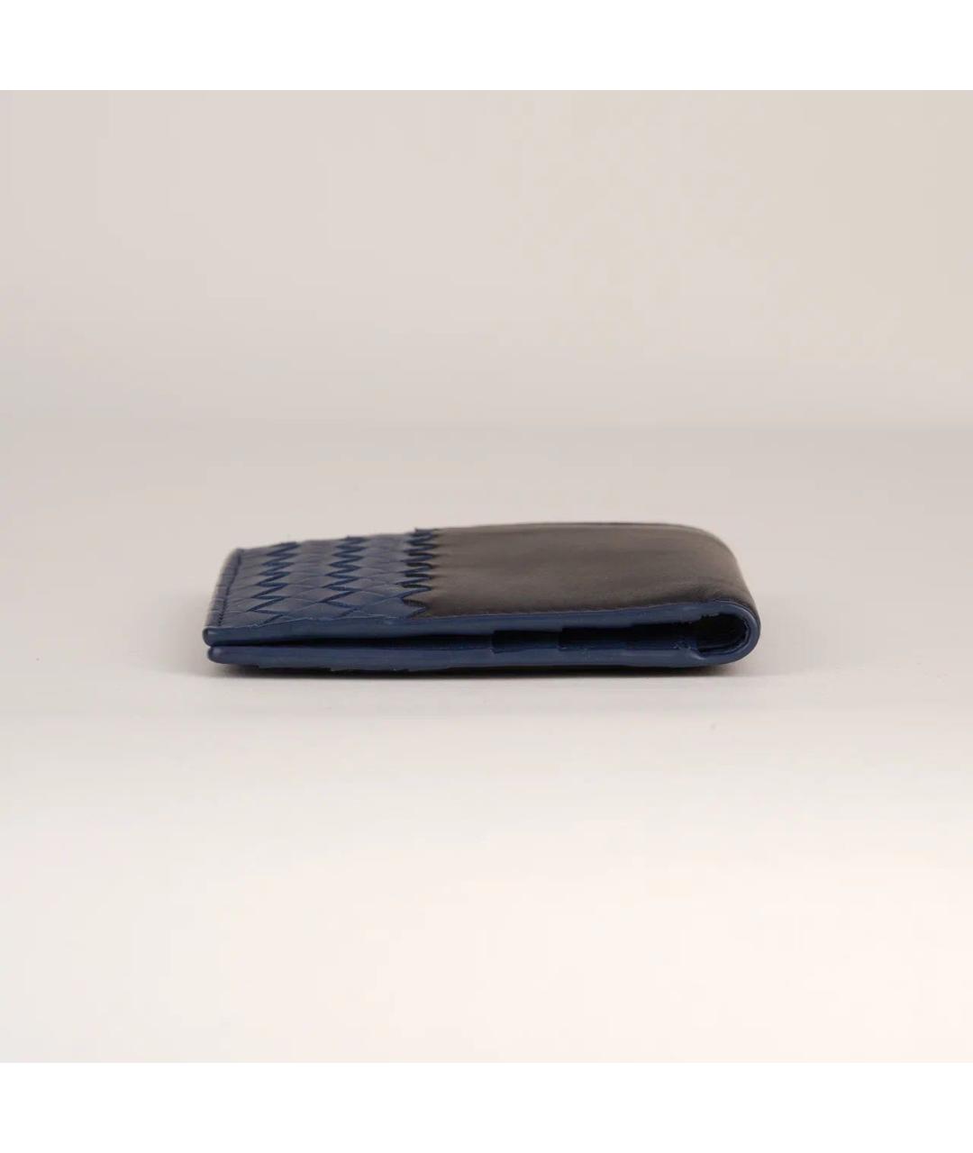 BOTTEGA VENETA Темно-синий кожаный кошелек, фото 5