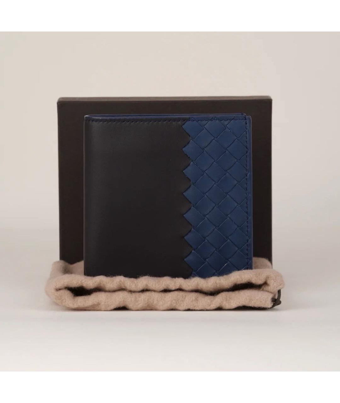 BOTTEGA VENETA Темно-синий кожаный кошелек, фото 2