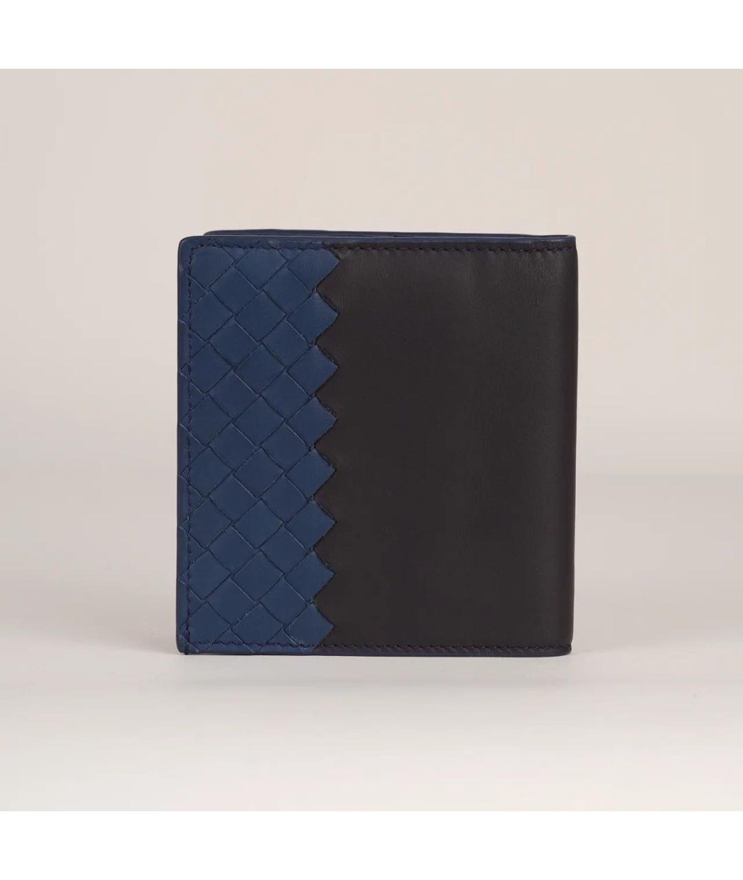 BOTTEGA VENETA Темно-синий кожаный кошелек, фото 3