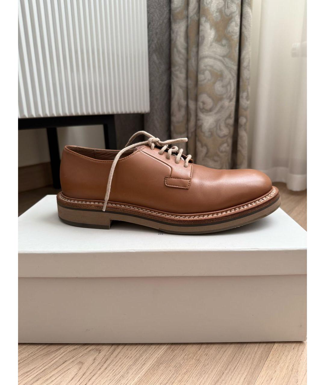BRUNELLO CUCINELLI Коричневые кожаные туфли, фото 9