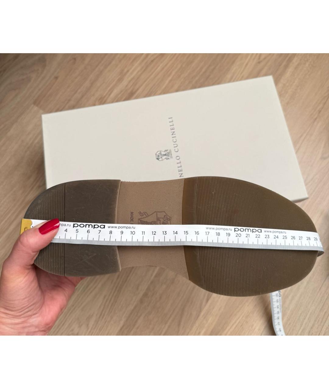 BRUNELLO CUCINELLI Коричневые кожаные туфли, фото 8