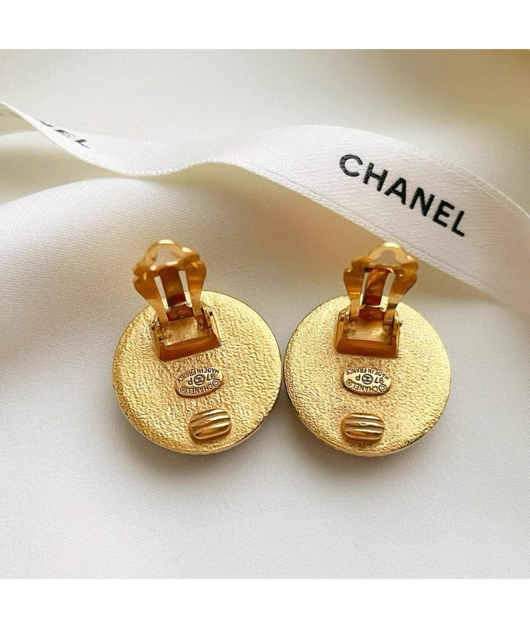 CHANEL Черные клипсы, фото 3