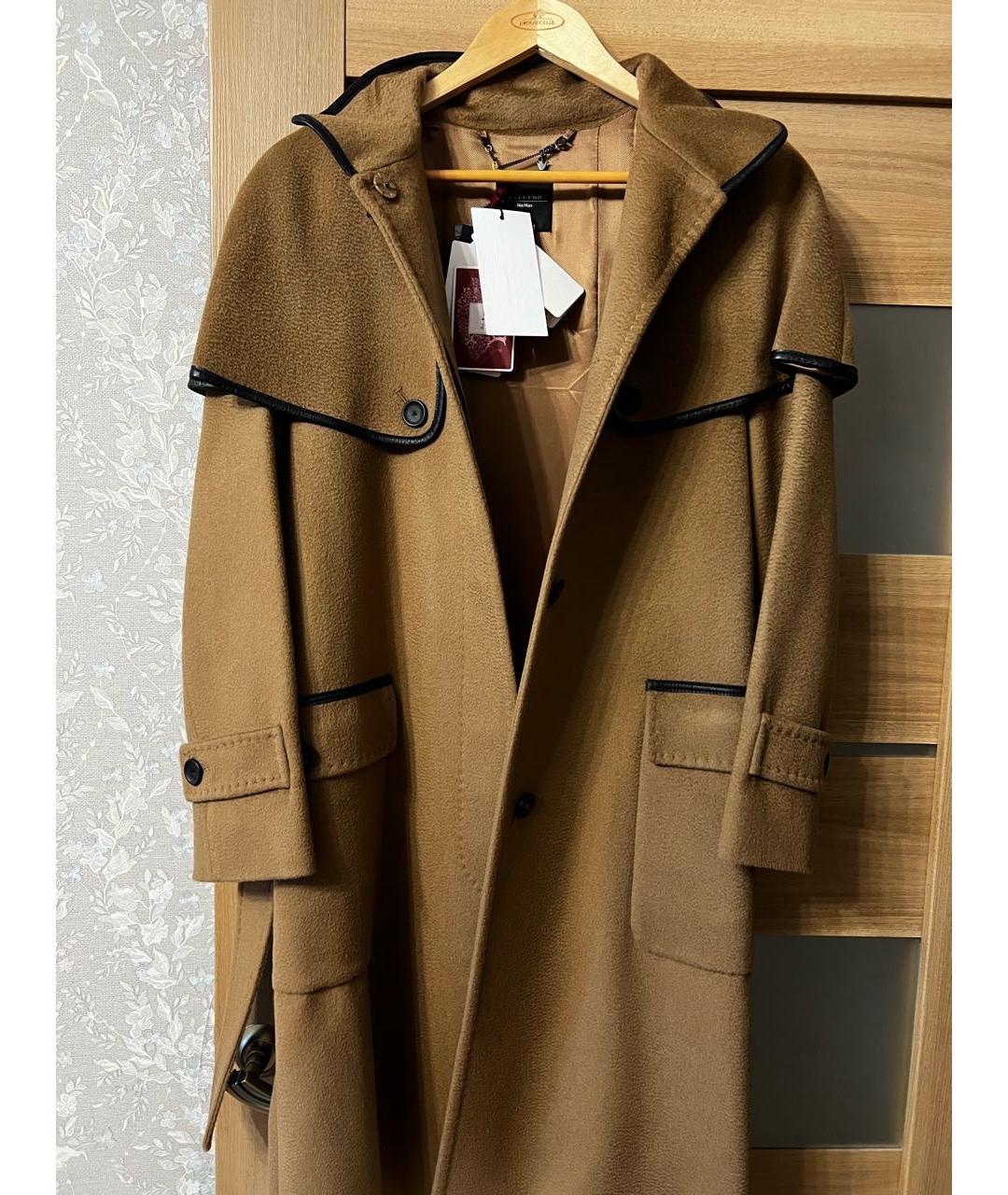 WEEKEND MAX MARA Бежевое шерстяное пальто, фото 7