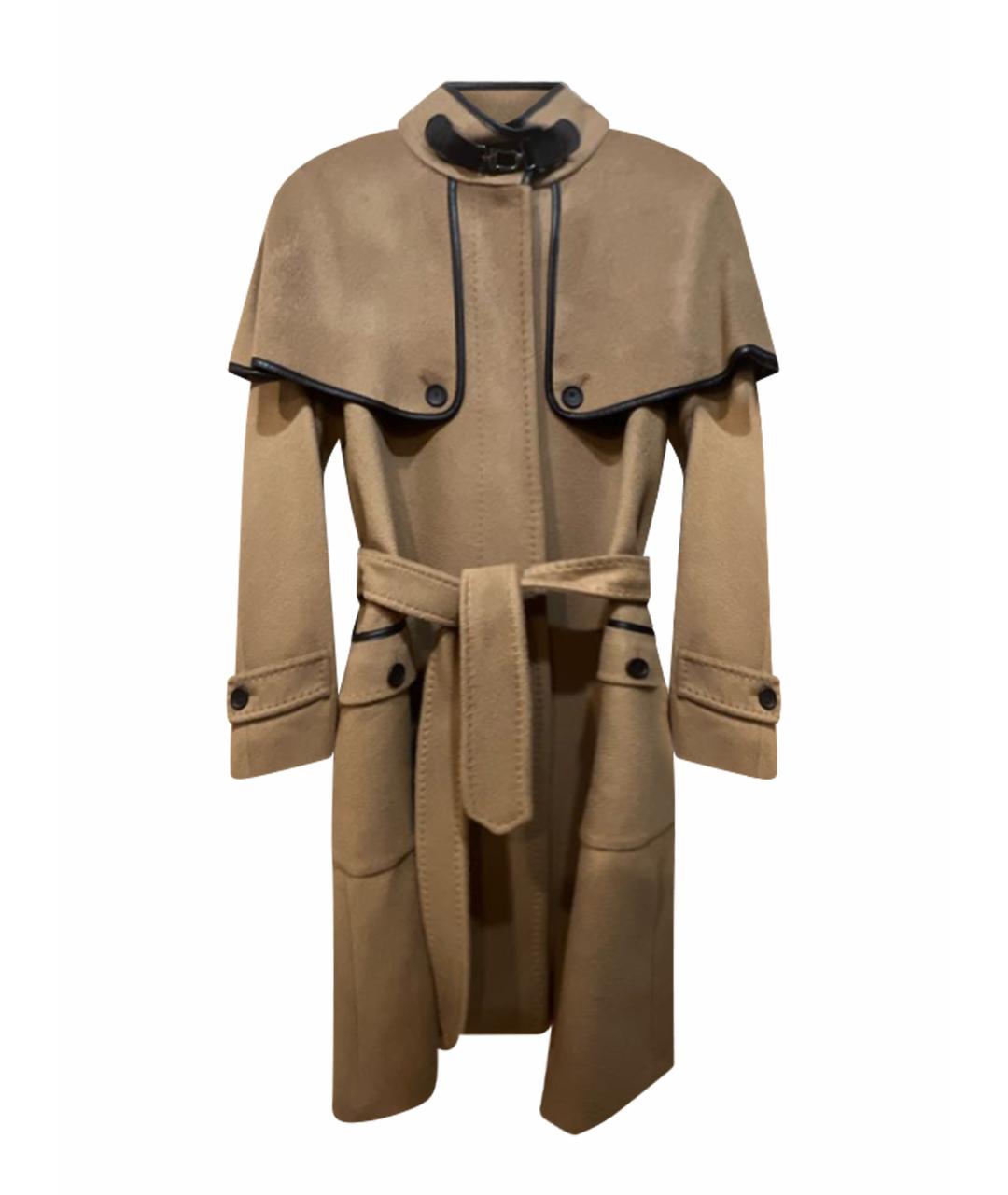 WEEKEND MAX MARA Бежевое шерстяное пальто, фото 9