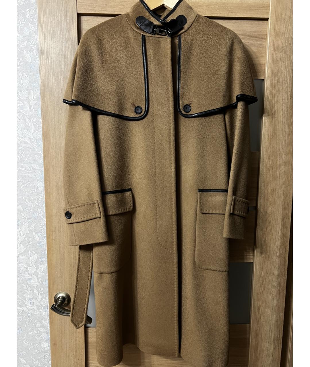 WEEKEND MAX MARA Бежевое шерстяное пальто, фото 8