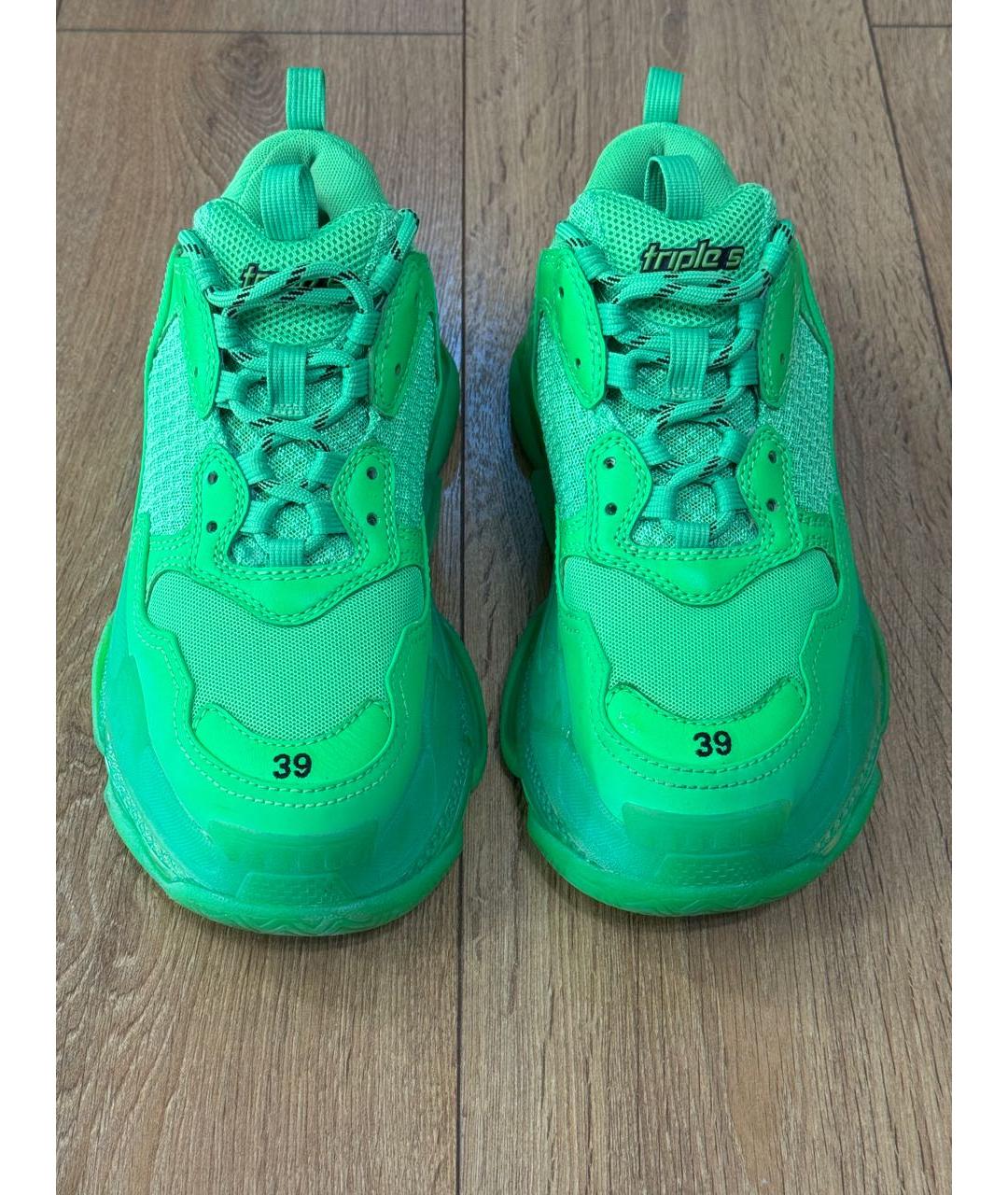 BALENCIAGA Зеленые синтетические кроссовки, фото 2