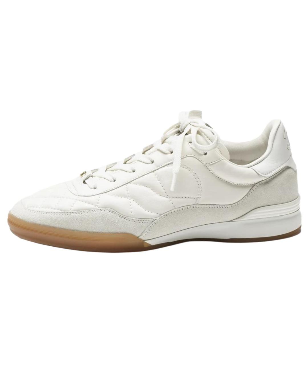 CHANEL Белые кожаные кроссовки, фото 2