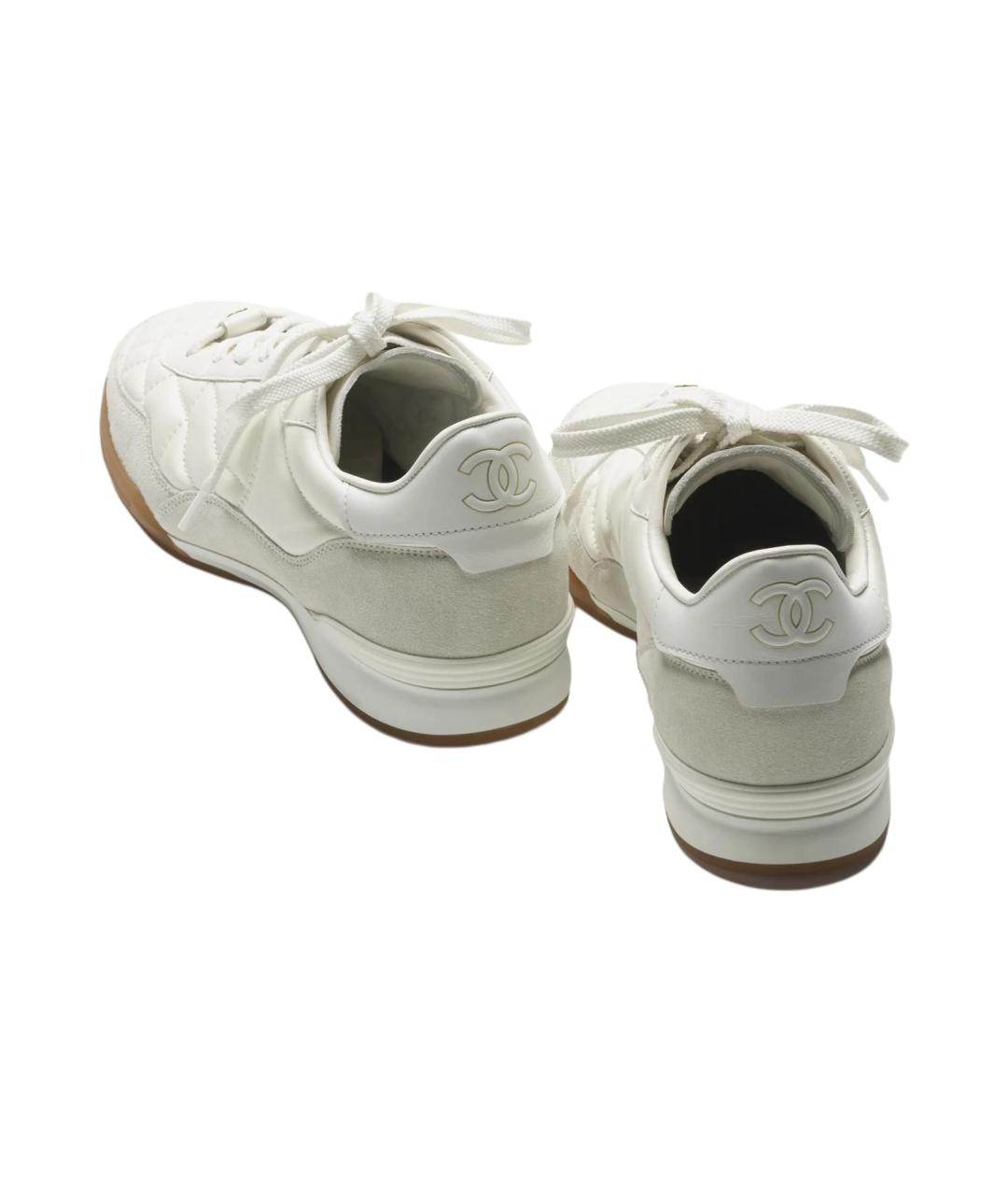 CHANEL Белые кожаные кроссовки, фото 5
