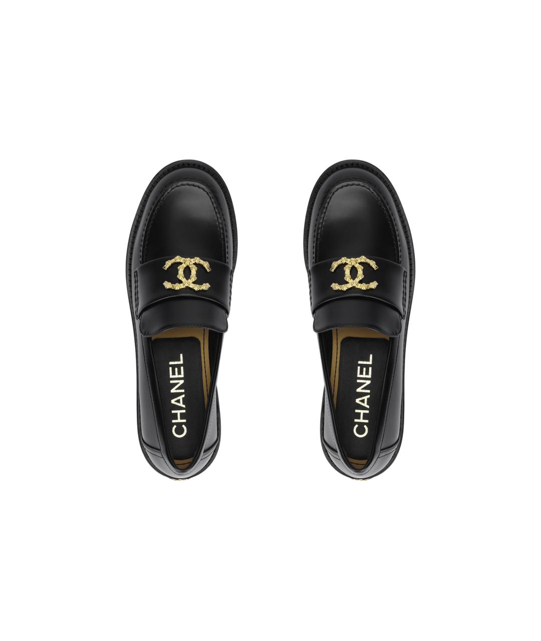 CHANEL Черные кожаные лоферы, фото 3