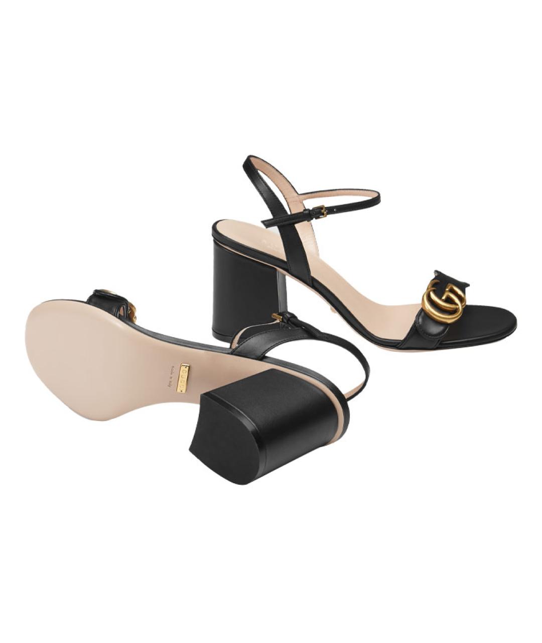 GUCCI Черные кожаные сандалии, фото 6