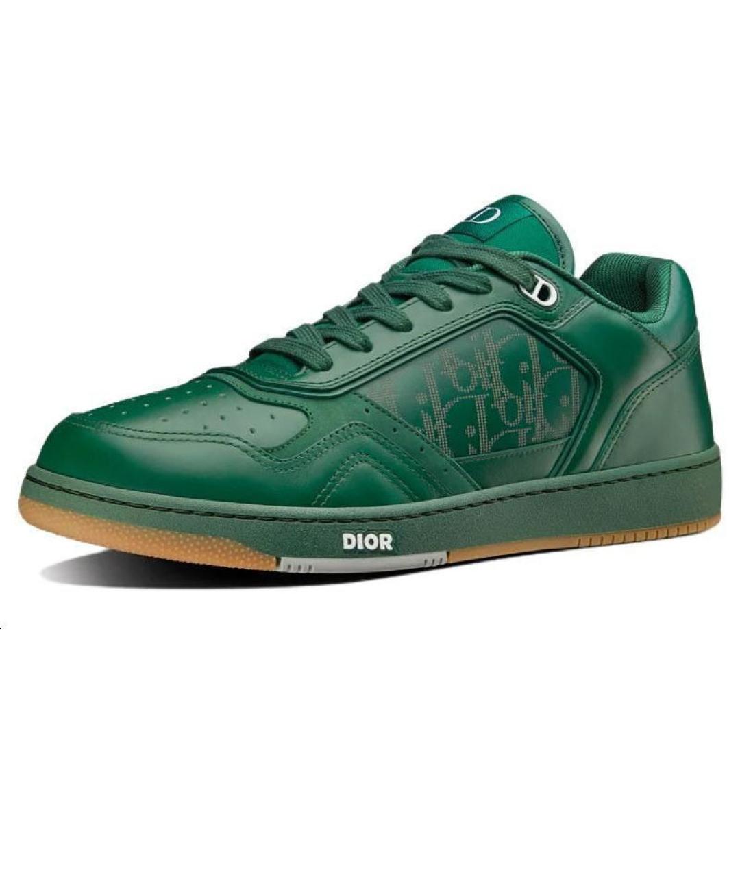 CHRISTIAN DIOR Зеленые кожаные низкие кроссовки / кеды, фото 2