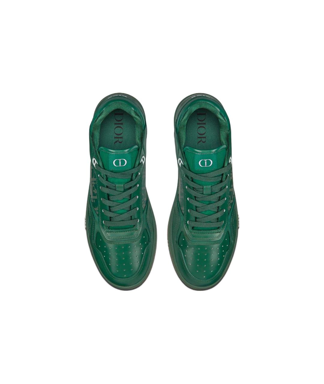 CHRISTIAN DIOR Зеленые кожаные низкие кроссовки / кеды, фото 5