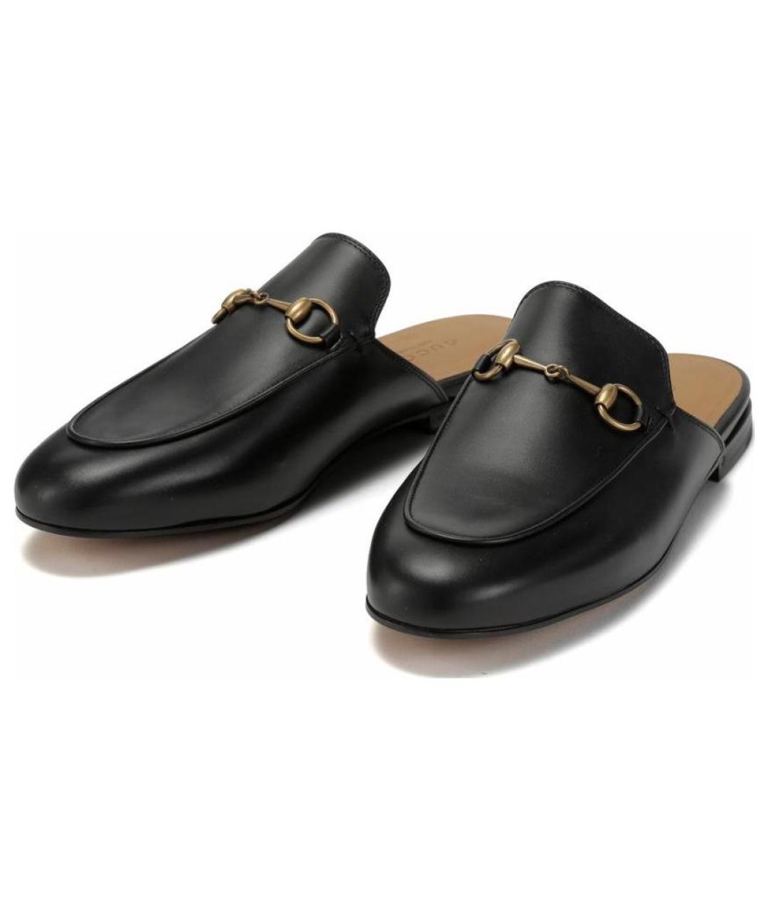 GUCCI Черные кожаные мюли, фото 2