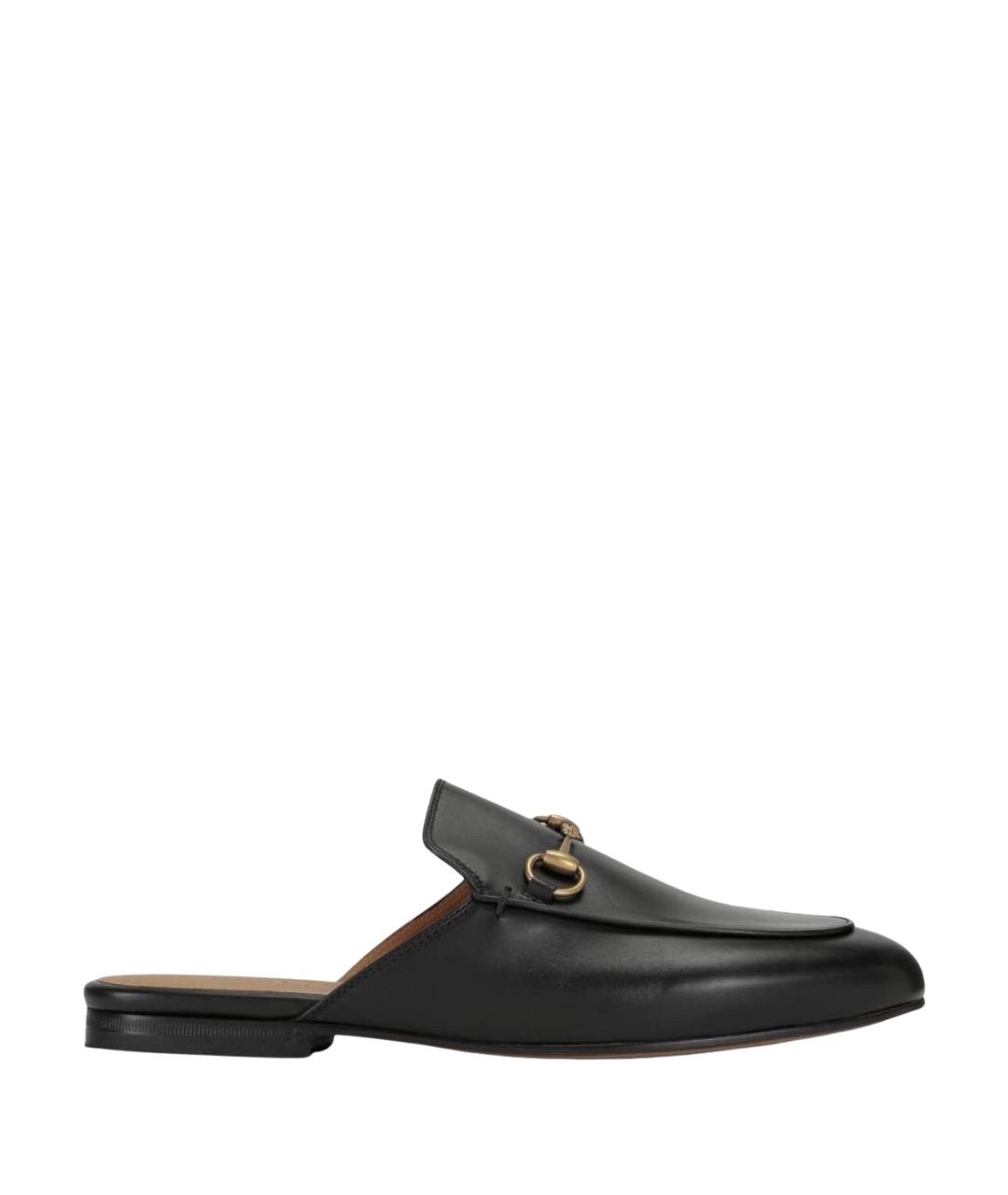 GUCCI Черные кожаные мюли, фото 1