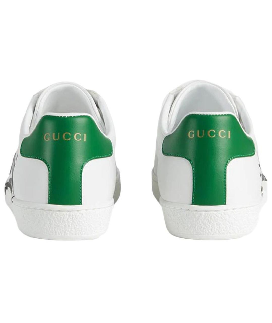 GUCCI Белые кожаные кеды, фото 4