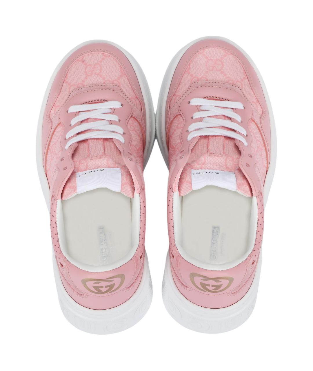 GUCCI Розовые кожаные кроссовки, фото 3