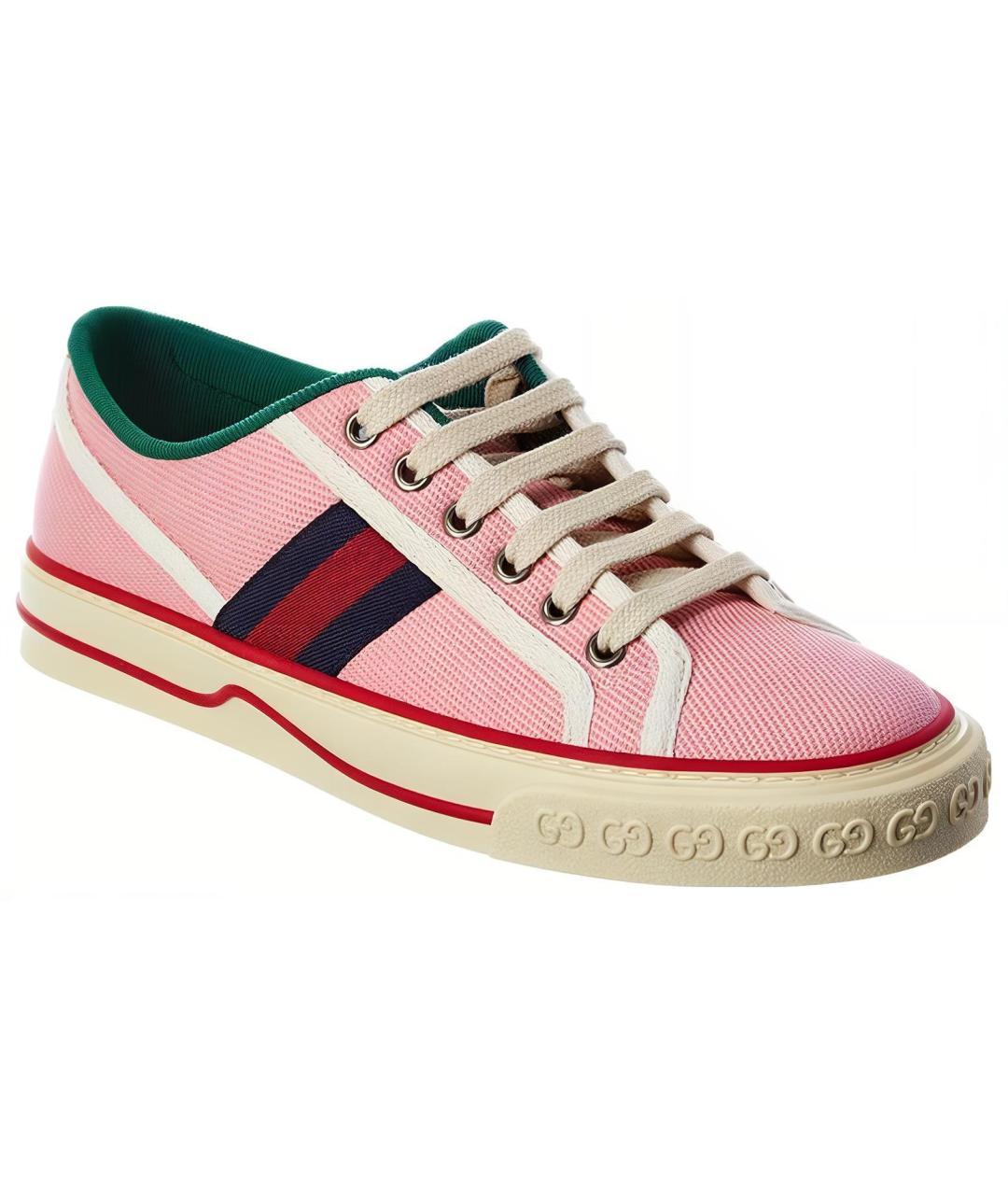GUCCI Розовые текстильные кеды, фото 3