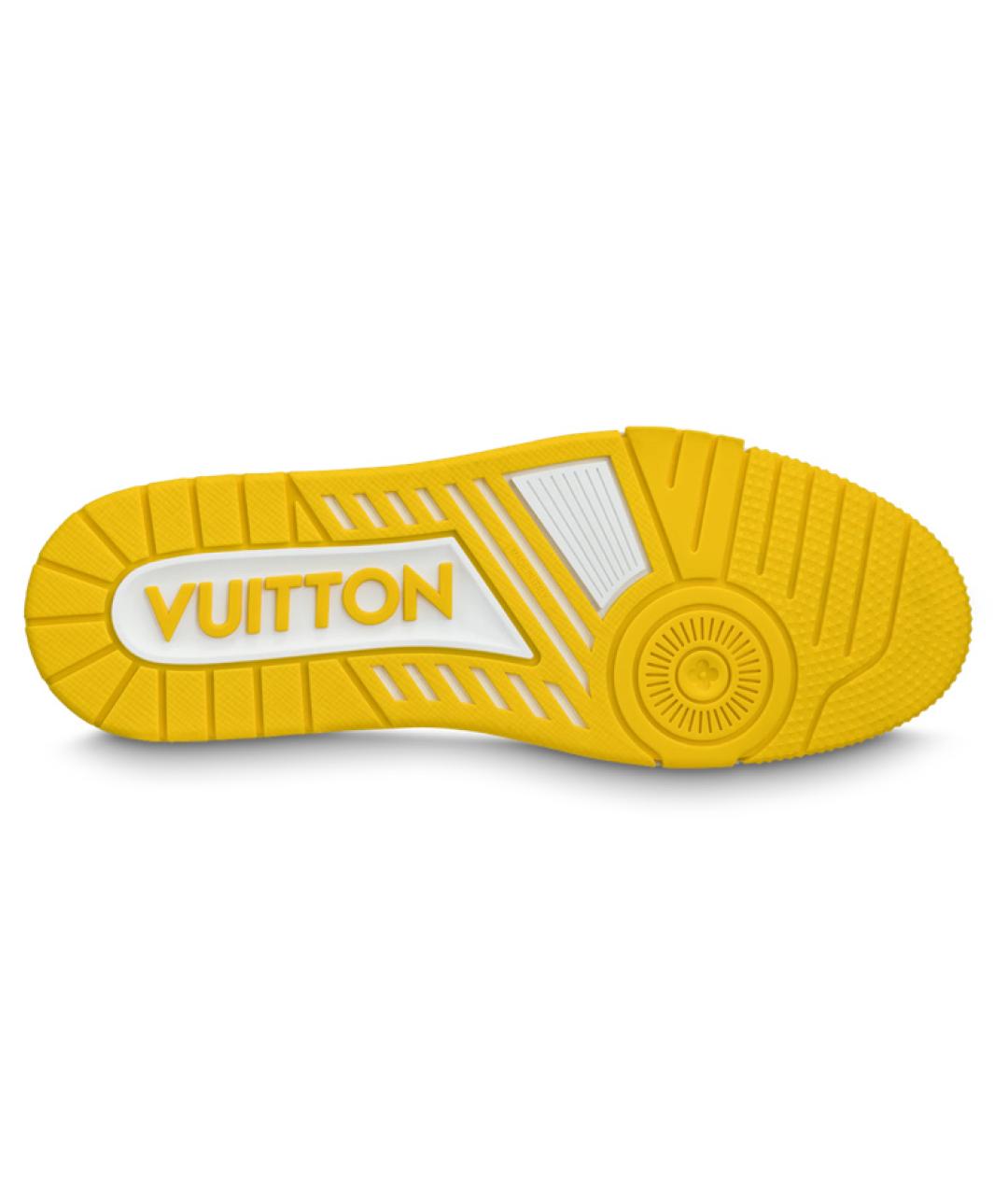 LOUIS VUITTON Желтые кожаные кроссовки, фото 5
