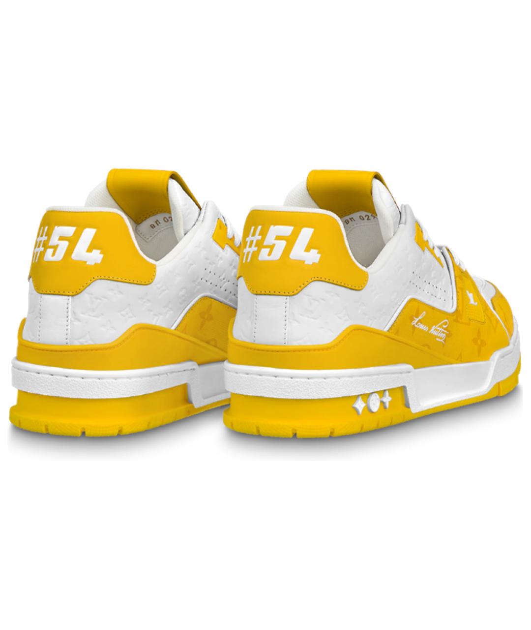 LOUIS VUITTON Желтые кожаные кроссовки, фото 3